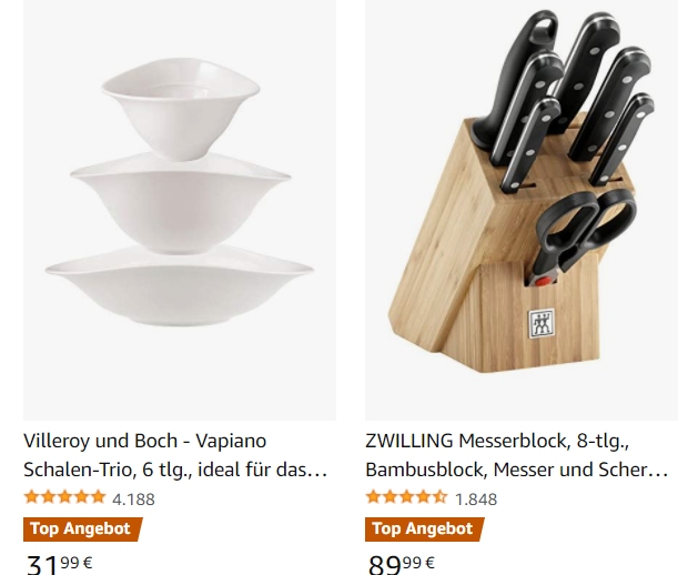 Amazon: Küchensale mit Schnäppchen von WMF, Zwilling & Co.