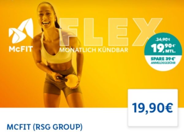 Lidl Plus: McFit Flex für dauerhaft 19,90 Euro / Monat