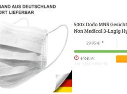 Dealclub: 500er-Pack Einwegmasken für 13,89 Euro frei Haus
