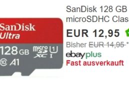 Ebay: Sandisk Ultra mit 128 GByte für 12,95 Euro frei Haus