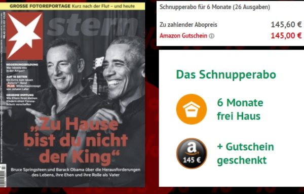 Stern: Halbjahresabo für 145,60 Euro mit Amazon-Gutschein über 145 Euro
