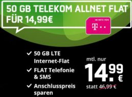 Ab 10 Uhr: LTE-Flat mit 50 GByte im Telekom-Netz für 14,99 Euro