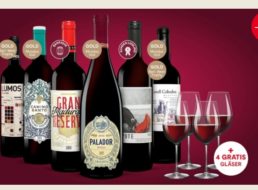 Vinos: 12 Flaschen Wein und 8 Gläser für 43,99 Euro frei Haus