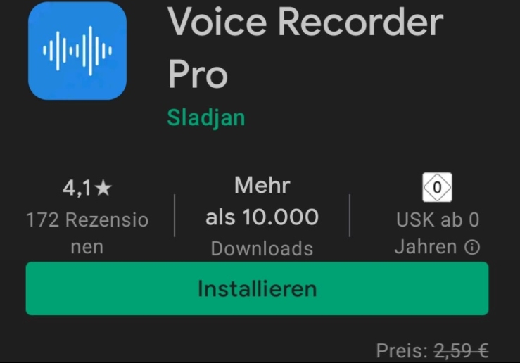 Gratis: Voice-Recorder Pro via "Google Play" zum Nulltarif