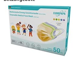 Amazon: 50er-Pack Kindermasken für 8,48 Euro als Blitzangebot