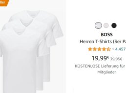 Hugo Boss: Dreierpack Shirts bei Amazon für 19,99 Euro