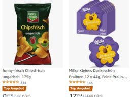 Amazon: Chips und Schokolade für einen Tag mit Rabatt