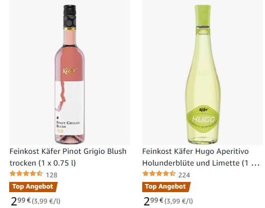 2,99 Wein von zum Hugo “Feinkost Euro – Flaschenpreis Amazon: & von Käfer”