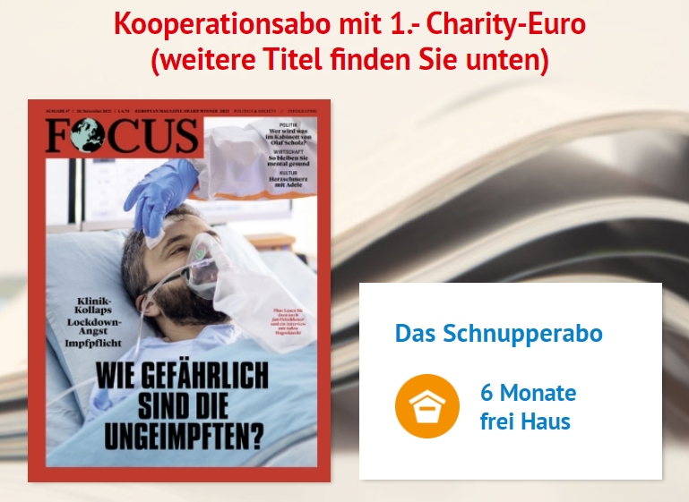 Focus: 26 Hefte im Halbjahresabo für 1 Euro frei Haus