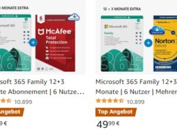 Amazon: “Microsoft 365 Family” mit Security-Suite für 49,99 Euro