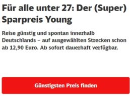 Bahn: “(Super) Sparpreis Young” jetzt dauerhaft verfügbar