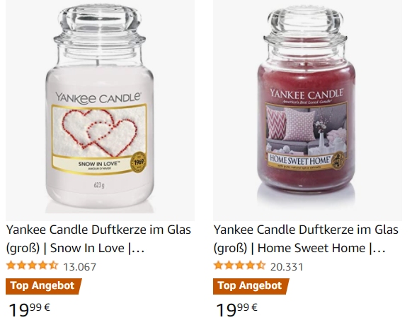 Amazon: Duftkerzen von "Yankee Candle" für 19,99 Euro