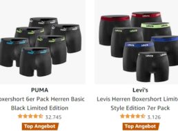 Amazon: Boxer von Puma und Levi’s mit Rabatt