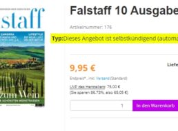 Falstaff: Jahresabo mit automatischem Ende für 9,95 Euro
