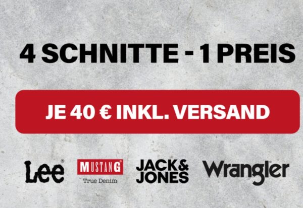 Jeans Direct: Modelle von Lee, Wrangler & Co. für 40 Euro frei Haus