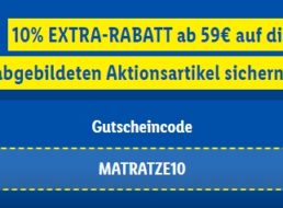 Lidl: 10 Prozent Rabatt auf Matratzen und Bettwäsche