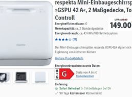 Lidl: Mini-Geschirrspülmaschine für 149 Euro plus Versand