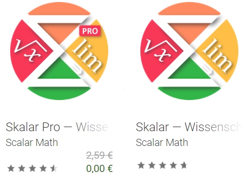 Gratis: App "Skalar Pro" (wissenschaftlicher Rechner) zum Nulltarif