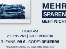 Jeans Direct: 3 Jeans für 99 Euro frei Haus
