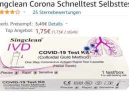 Amazon: Corona-Schnelltest für 1,75 Euro