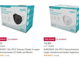 Amazon: Bestseller-FFP2-Masken für 14,40 Euro im 20er-Pack