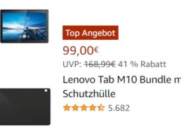 Amazon: Lenovo Tab M10 mit Schutzhülle für 99 Euro frei Haus