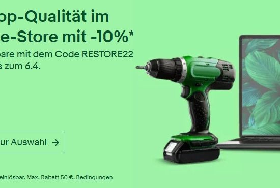 Ebay: 10 Prozent Rabatt auf bereits reduzierte B-Ware