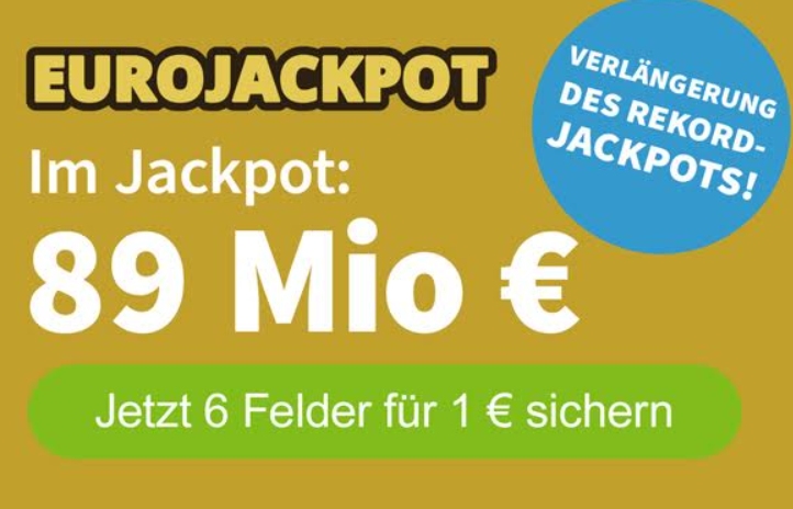 Letztmalig: Um 89 Millionen Euro beim Eurojackpot mitspielen