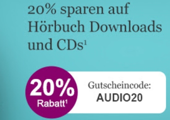eBook.de: 20 Prozent Hörbuch-Rabatt bis Dienstag