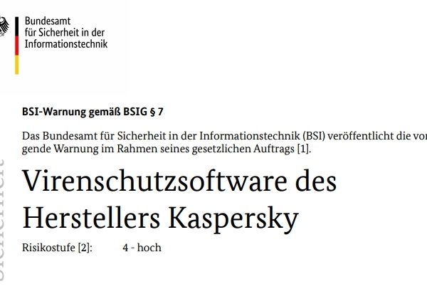 Warnung: BSI rät von Kaspersky-Produkten ab