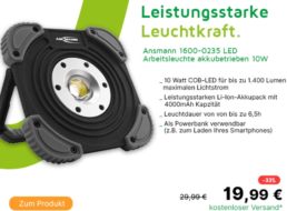 Völkner: LED-Baustrahler von Ansmann für 19,99 Euro frei Haus