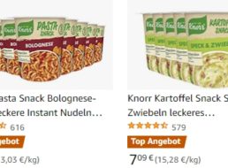 Amazon: Knorr-Snacks ab 80 Cent & weitere Großpackungen mit Rabatt