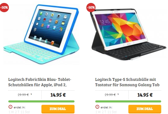 Dealclub: Logitech-Schutzhülle mit Tastatur für 14,95 Euro