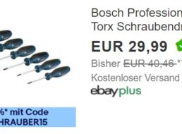 Ebay: Torx-Schraubendreherset von Bosch Professional für 25,49 Euro