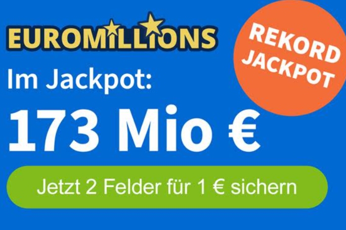 Euromillions: Jackpot bei 173 Millionen, Systemschein mit Rabatt