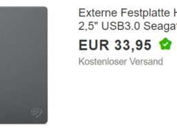 Ebay: Externe TByte-Festplatte von Seagate als B-Ware für 33,95 Euro