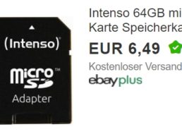 Ebay: Micro-SDXC-Karte mit 64 GByte für 6,49 Euro frei Haus