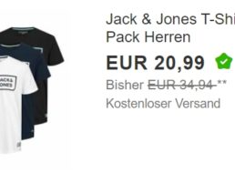 Jack & Jones: Dreierpack T-Shirts für 20,99 Euro frei Haus