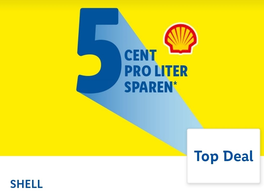 Lidl Plus: Fünf Cent Tankrabatt pro Liter bei Shell