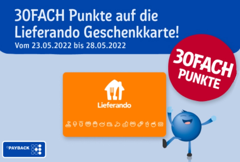 Lieferando: Gutscheine mit 15 Prozent Payback-Rabatt via Rewe –