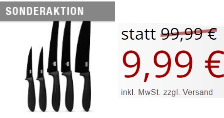 Druckerzubehoer: Messerset "Kuhn Rikon Colori V" für 9,99 Euro