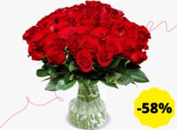 Blumeideal: 44 rote Rosen für 19,99 Euro plus Versand