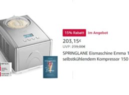 Amazon: Eismaschine mit Gratis-Eispulver für 203,15 Euro