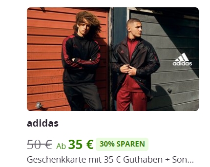 Adidas: Gutscheine 50 Euro 35 Euro - Discountfan.de