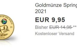 Ebay: Mini-Goldmünze für weniger als 10 Euro frei Haus