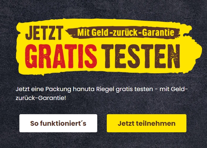 Gratis: 5er-Pack Hanuta-Riegel dank Cashback zum Nulltarif