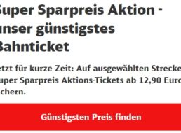 Bahn: Supersparpreis mit einfachen Fahrten ab 12,90 Euro