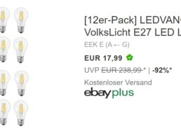 Ebay: Zwölferpack LEDVANCE Volkslicht mit Sprachsteuerung für 17,99 Euro