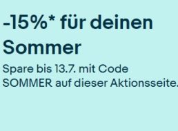 Ebay: 15 Prozent Rabatt auf Sommerartikel