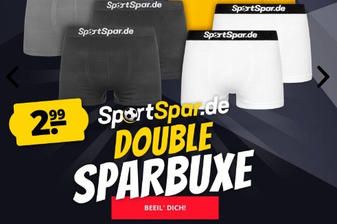 Sportspar: Sparbuxe im Doppelpack für 2,99 Euro